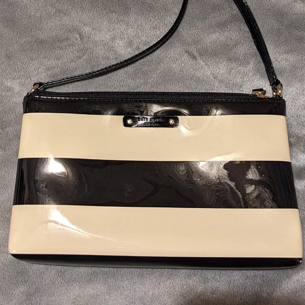 Kate Spade patent striped small crossbody
